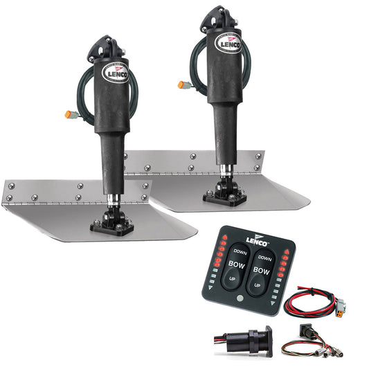 Lenco 9" x 9" Standard Trim Tab Kit w/LED Indicator Switch Kit 12V [TT9X9I] | Trim Tabs by Lenco Marine 