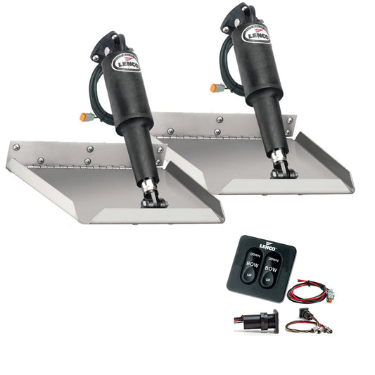 Lenco 12" x 12" Edgemount Trim Tab Kit w/Standard Tactile Switch Kit 12V [15106-102] | Trim Tabs by Lenco Marine 