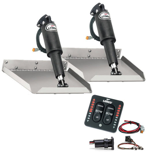 Lenco 12" x 18" Edgemount Trim Tab Kit w/LED Indicator   Switch Kit 12V [TT12X18EI] | Trim Tabs by Lenco Marine 