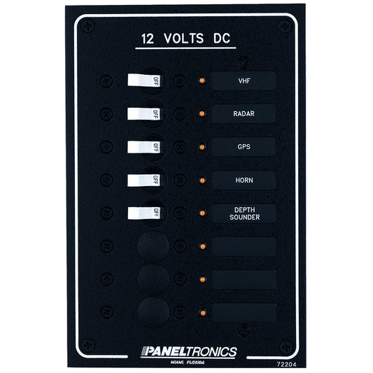 Paneltronics Standard DC 8 Position Breaker Panel w/LEDs [9972204B] | Electrical Panels by Paneltronics 