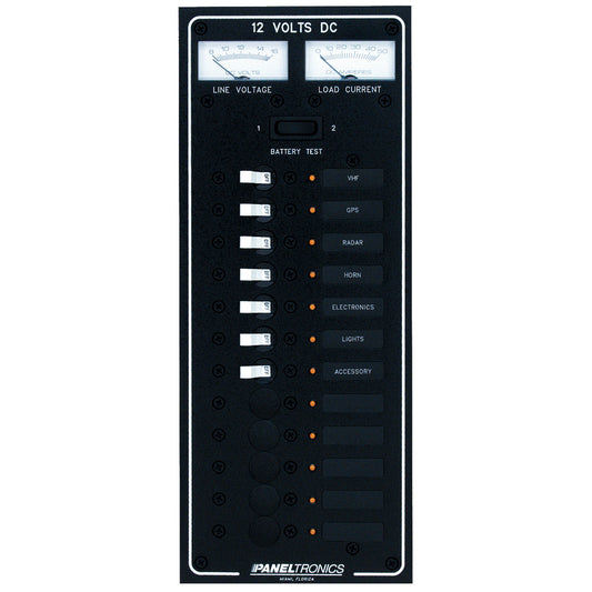 Paneltronics Standard DC 12 Position Breaker Panel w/LEDs [9972220B] | Electrical Panels by Paneltronics 