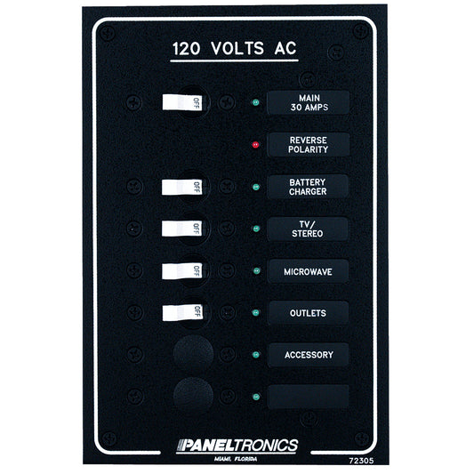 Paneltronics Standard AC 6 Position Breaker Panel & Main w/LEDs [9972305B] | Electrical Panels by Paneltronics 