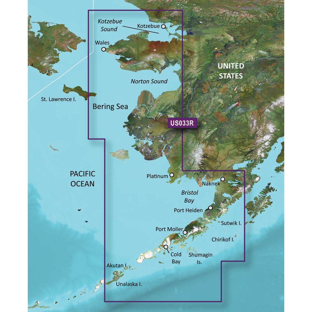 Garmin BlueChart g3 Vision HD - VUS033R - Bristol Bay - Kotzebue Snd. - microSD/SD [010-C0734-00] | Garmin BlueChart Vision by Garmin 