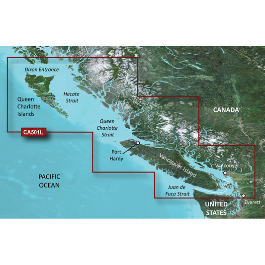 Garmin BlueChart g3 Vision HD - VCA501L - Vancouver Island - Dixon Entrance - microSD/SD [010-C0701-00] | Garmin BlueChart Vision Foreign by Garmin 