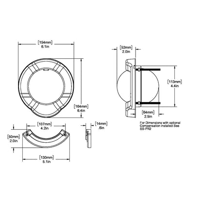 Ritchie SR-2 Venture Sail Boat Compass w/Clinometer - Bulkhead Mount - Black [SR-2] | Compasses by Ritchie 