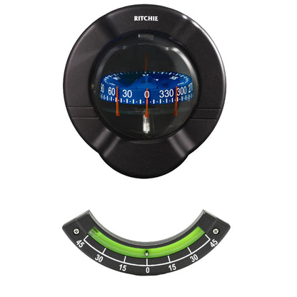 Ritchie SR-2 Venture Sail Boat Compass w/Clinometer - Bulkhead Mount - Black [SR-2] | Compasses by Ritchie 