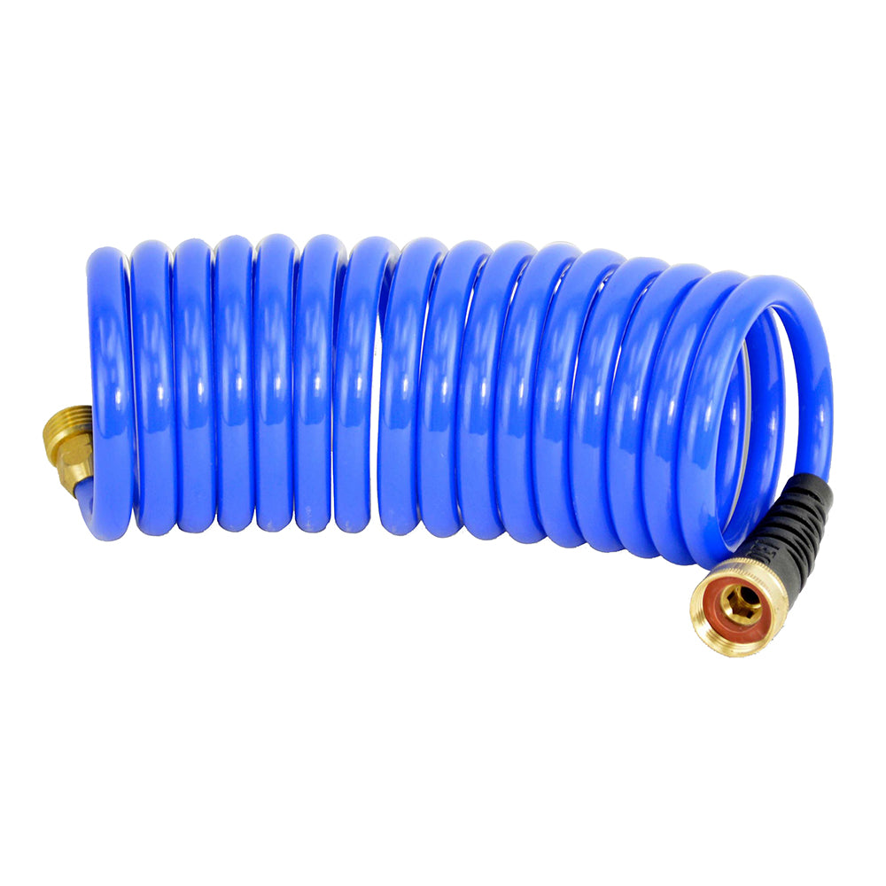 HoseCoil 15' Blue Self Coiling Hose w/Flex Relief [HS1500HP] | Cleaning by HoseCoil 