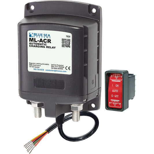 Blue Sea 7620 ML-Series Automatic Charging Relay (Magnetic Latch) 12VDC [7620] | Battery Management by Blue Sea Systems 