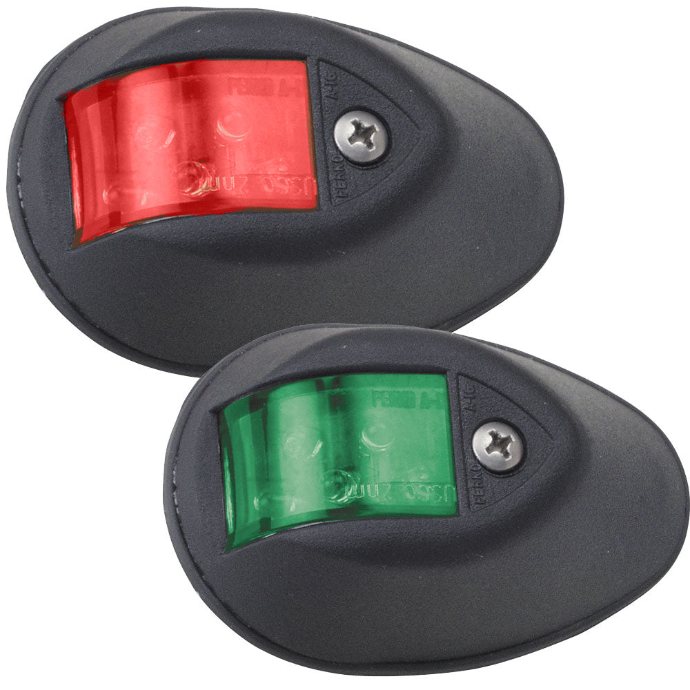 Perko LED Sidelights - Red/Green - 12V - Black Housing [0602DP1BLK] | Navigation Lights by Perko 