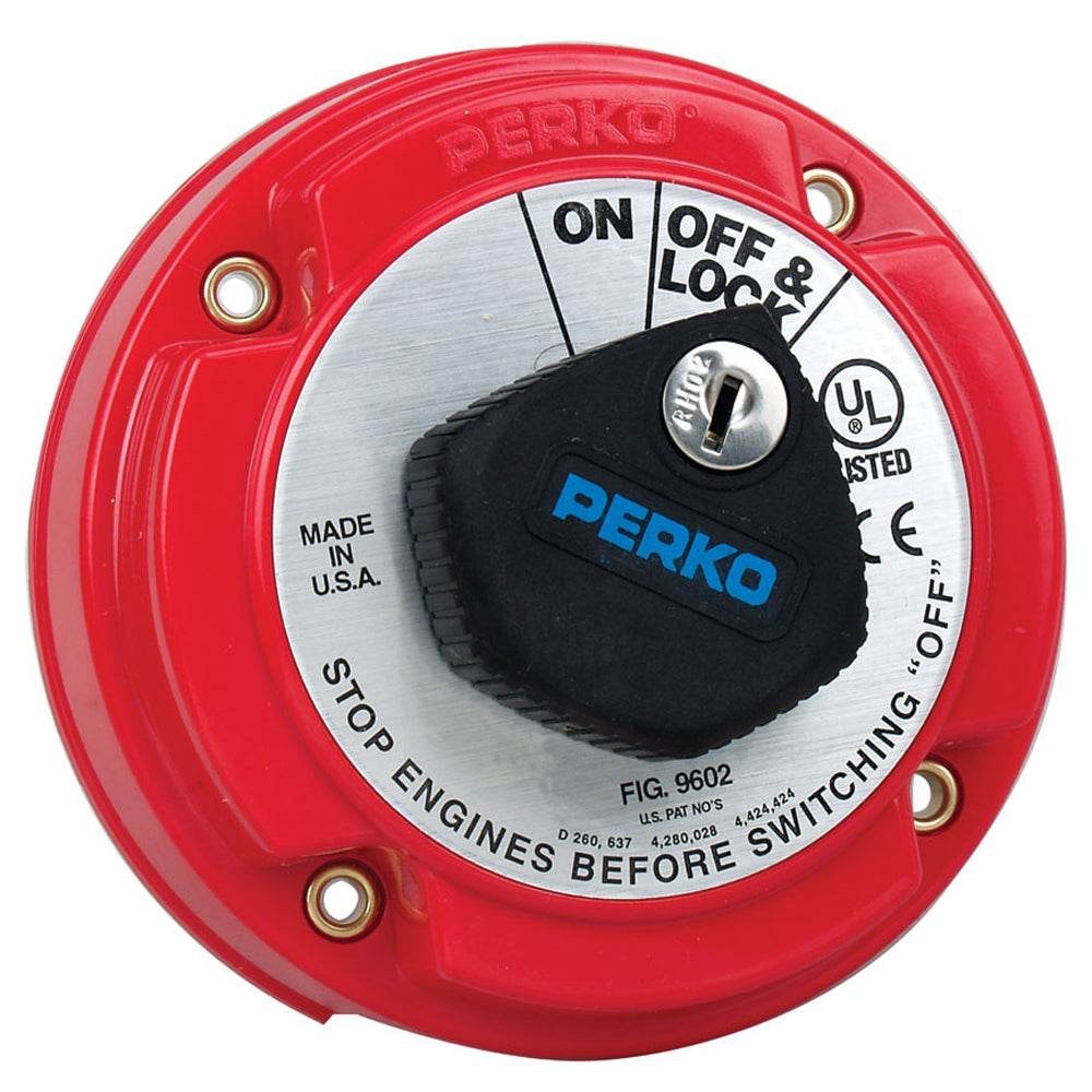 Perko Medium Duty Main Battery Disconnect Switch w/Key Lock [9602DP] | Battery Management by Perko 