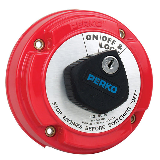 Perko Medium Duty Main Battery Disconnect Switch w/Alternator Field Disconnect & Key Lock [9604DP] | Battery Management by Perko 