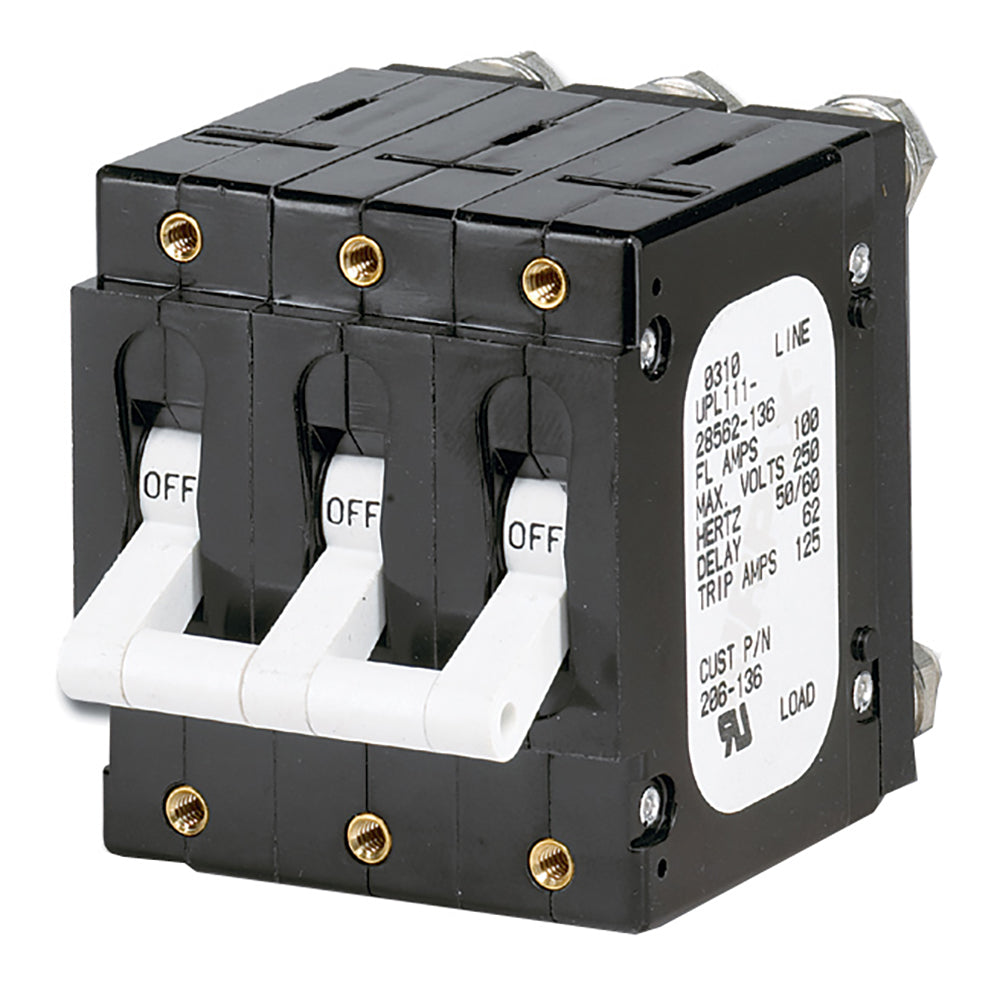 Paneltronics 'C' Frame Magnetic Circuit Breaker - 100 Amp - Triple Pole - White [206-136] | Circuit Breakers by Paneltronics 