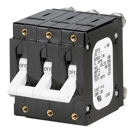 Paneltronics 'C' Frame Magnetic Circuit Breaker - 100 Amp - Triple Pole - White [206-136] | Circuit Breakers by Paneltronics 