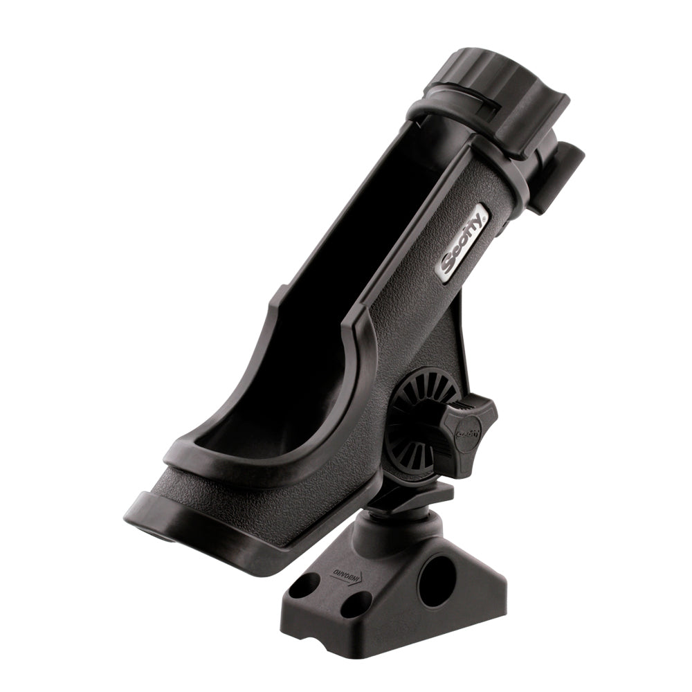 Scotty Powerlock Rod Holder Black w/241 Side/Deck Mount [230-BK] | Rod Holders by Scotty 