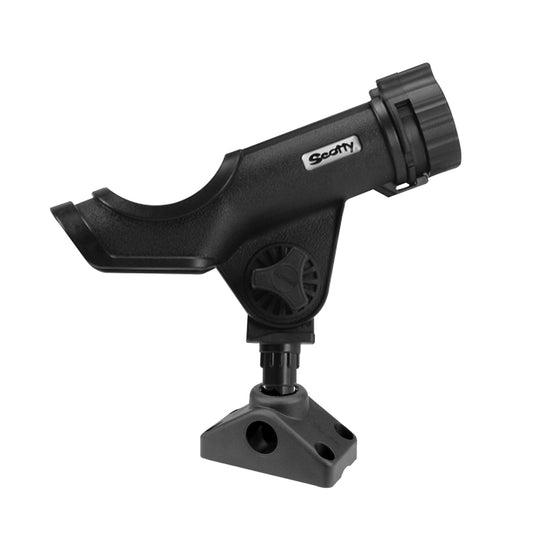 Scotty Powerlock Rod Holder Black w/241 Side/Deck Mount [230-BK] | Rod Holders by Scotty 