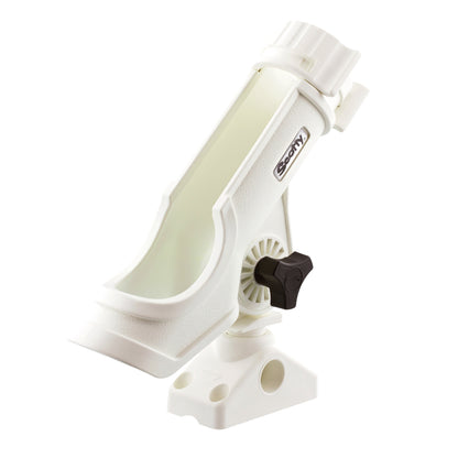 Scotty Powerlock Rod Holder White w/241 Side/Deck Mount [230-WH] | Rod Holders by Scotty 