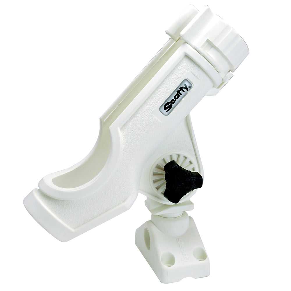 Scotty Powerlock Rod Holder White w/241 Side/Deck Mount [230-WH] | Rod Holders by Scotty 