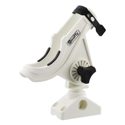 Scotty 280 Bait Caster/Spinning Rod Holder w/241 Deck/Side Mount - White [280-WH] | Rod Holders by Scotty 