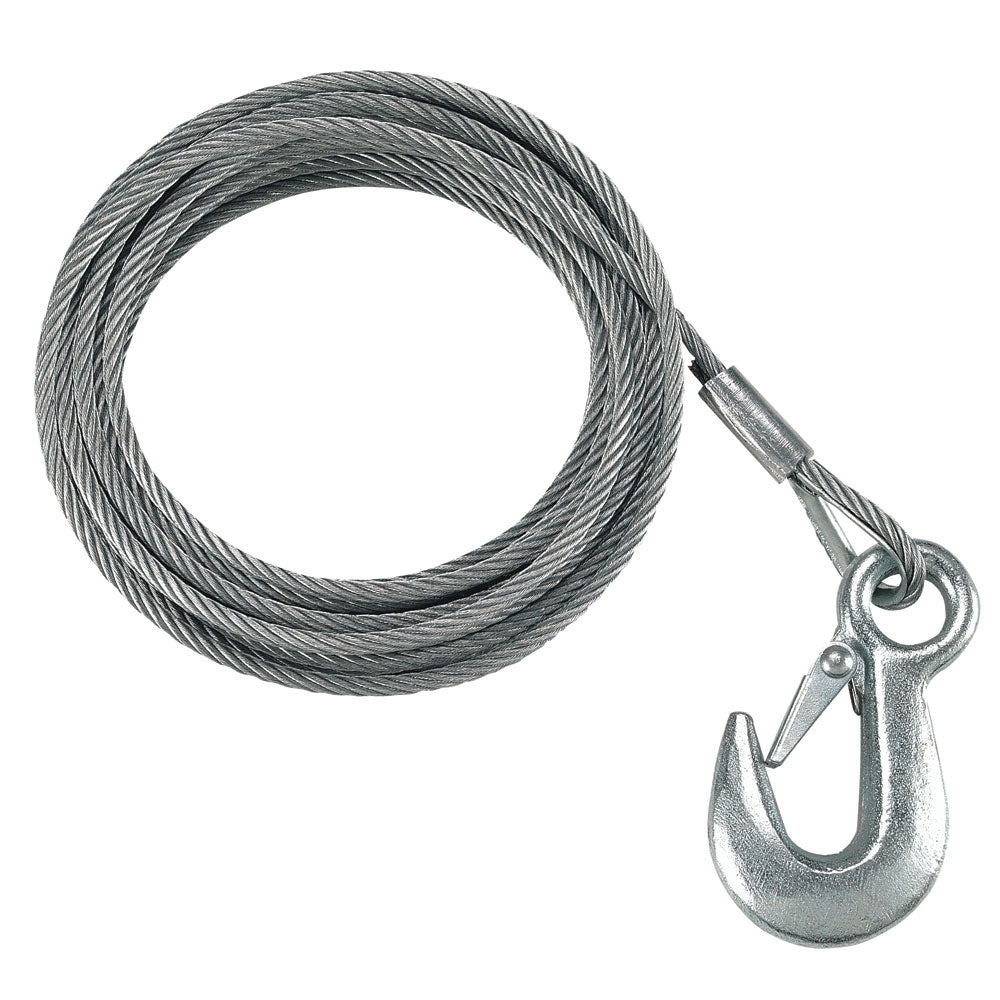 Fulton 7/32" x 50' Galvanized Winch Cable and Hook - 5,600 lbs. Breaking Strength [WC750 0100] | Winch Straps & Cables by Fulton 