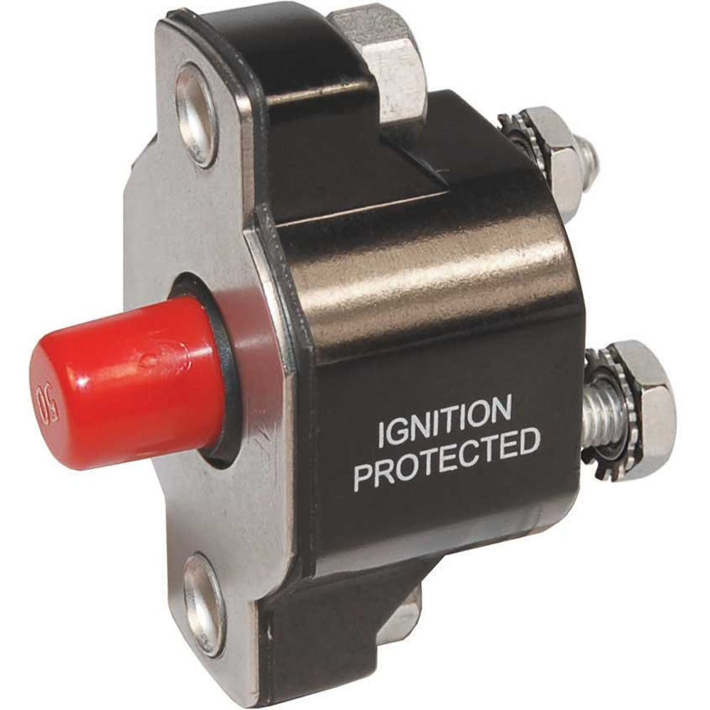 Blue Sea 2142 Medium Duty Push Button Reset-Only - 50A [2142] | Circuit Breakers by Blue Sea Systems 