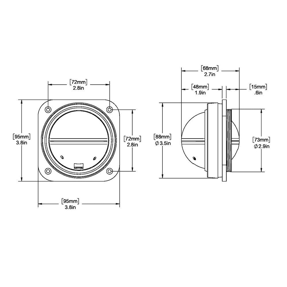 Ritchie V-527 Kayak Compass - Bulkhead Mount - White Dial [V-527] | Compasses by Ritchie 