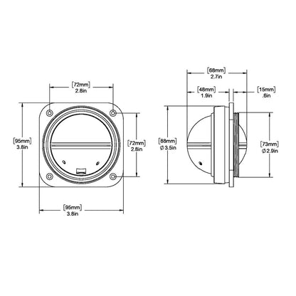 Ritchie V-527 Kayak Compass - Bulkhead Mount - White Dial [V-527] | Compasses by Ritchie 