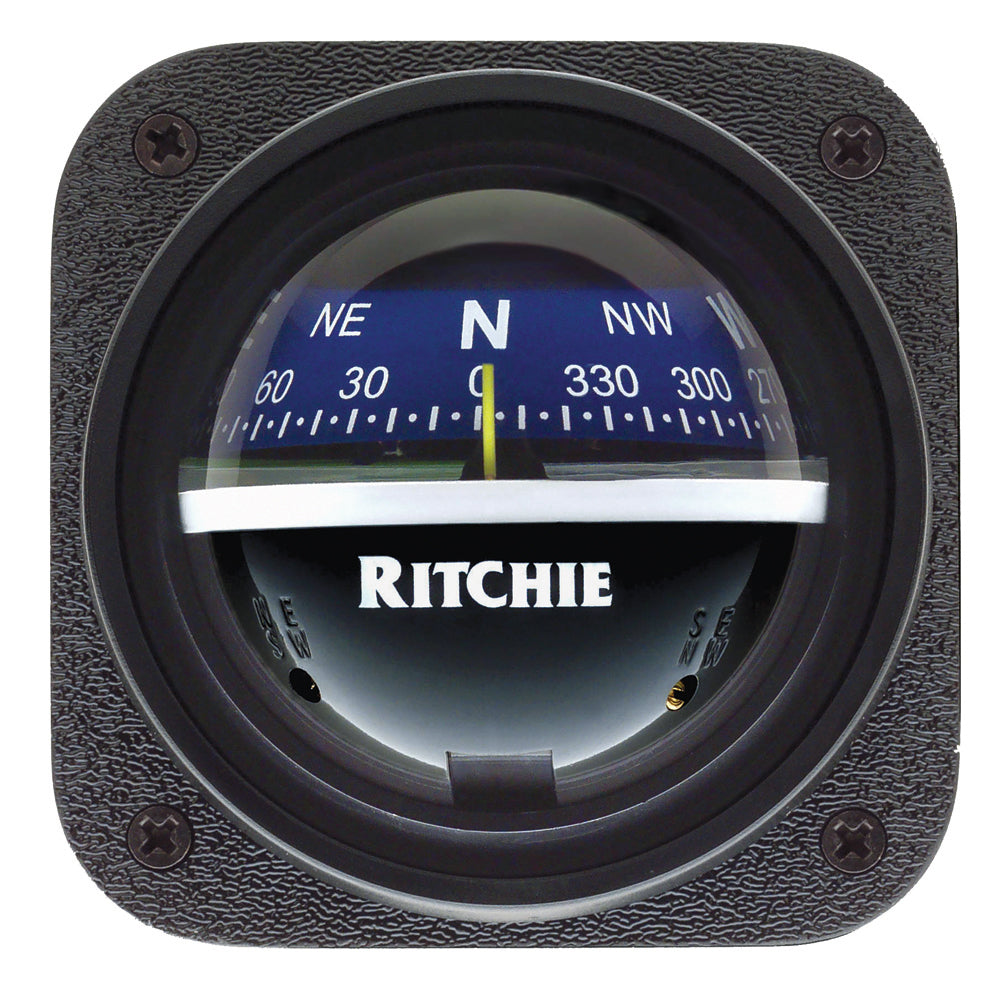 Ritchie V-537B Explorer Compass - Bulkhead Mount - Blue Dial [V-537B] | Compasses by Ritchie 