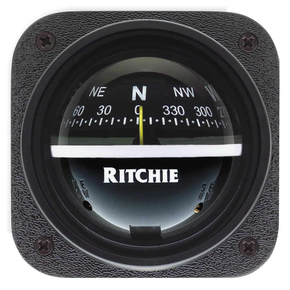 Ritchie V-537 Explorer Compass - Bulkhead Mount - Black Dial [V-537] | Compasses by Ritchie 