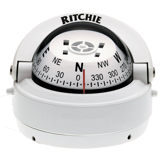 Ritchie S-53W Explorer Compass - Surface Mount - White [S-53W] | Compasses by Ritchie 