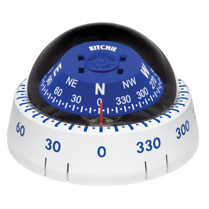 Ritchie XP-99W Kayaker Compass - Surface Mount - White [XP-99W] | Compasses - Magnetic by Ritchie 