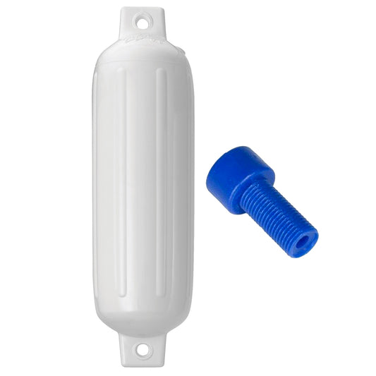 Polyform G-3 Twin Eye Fender 5.5" x 19" - White w/Adapter [G-3-WHITE] | Fenders by Polyform U.S. 