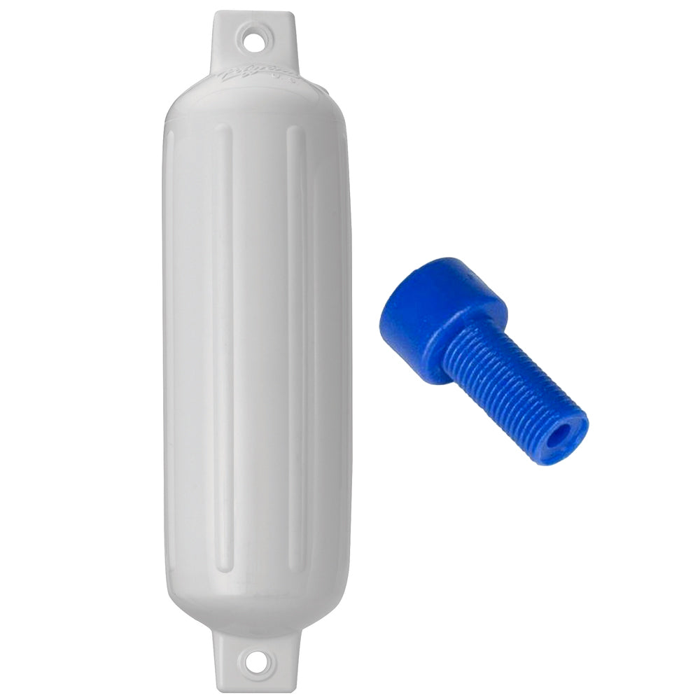 Polyform G-4 Twin Eye Fender 6.5" x 22" White w/Adapter [G-4-WHITE] | Fenders by Polyform U.S. 