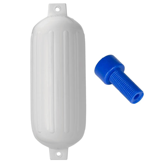 Polyform G-6 Twin Eye Fender 11" x 30" - White w/Adapter [G-6-WHITE] | Fenders by Polyform U.S. 