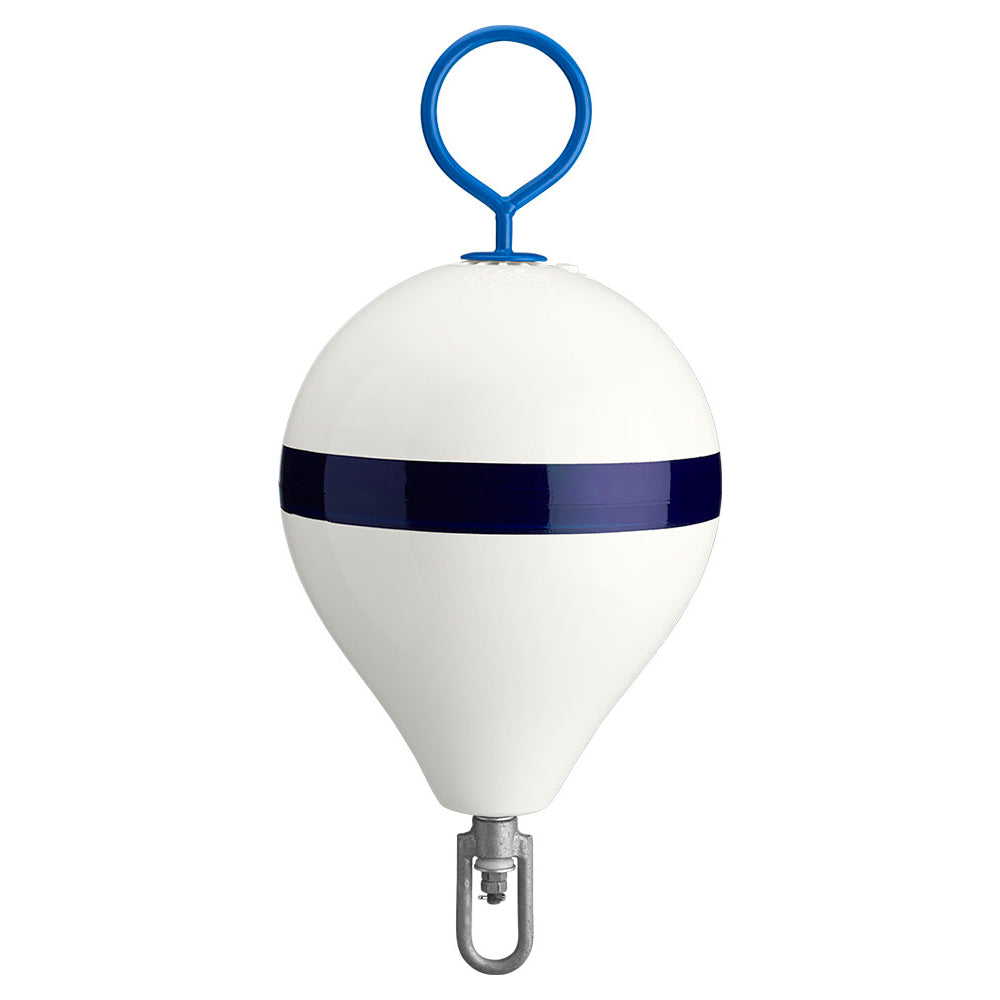 Polyform 13.5" CM Mooring Buoy w/Steel Iron - White Blue Stripe [CM-2 WH-STR] | Buoys by Polyform U.S. 