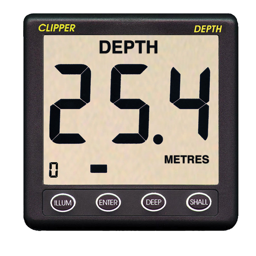 Clipper Depth Instrument w/Thru Hull Transducer & Cover [CL-D] | Instruments by Clipper 