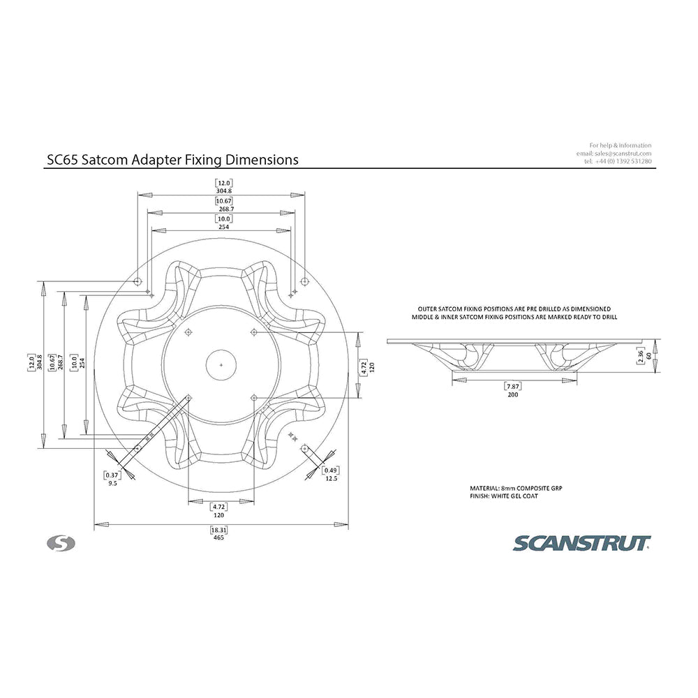 Scanstrut SC65 Satcom Mount [SC65] | Radar/TV Mounts by Scanstrut 