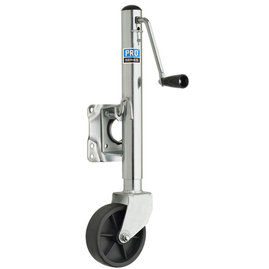 Pro Series 1000 lbs. Zinc Plated Swivel Jack w/6" Poly Wheel [EJ10000101] | Jacks & Dollies by Pro Series 