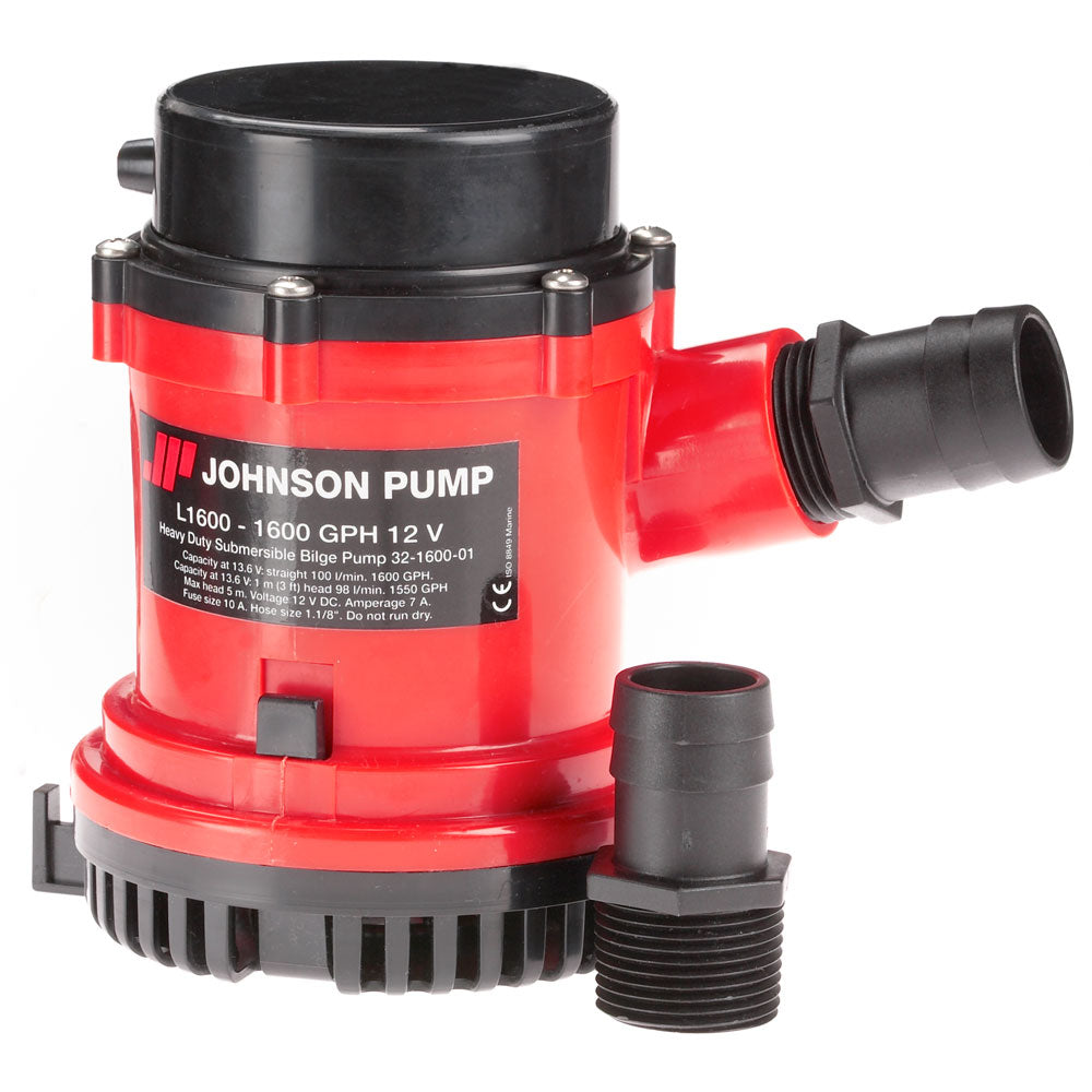 Johnson Pump 1600 GPH Bilge Pump 1-1/8" Hose 12V [16004-00] | Bilge Pumps by Johnson Pump 