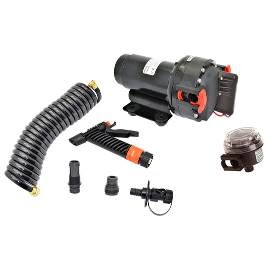 Johnson Pump Aqua Jet 5.2 GPH Washdown Pump Kit w/Hose - 12V [64534] | Washdown / Pressure Pumps by Johnson Pump 