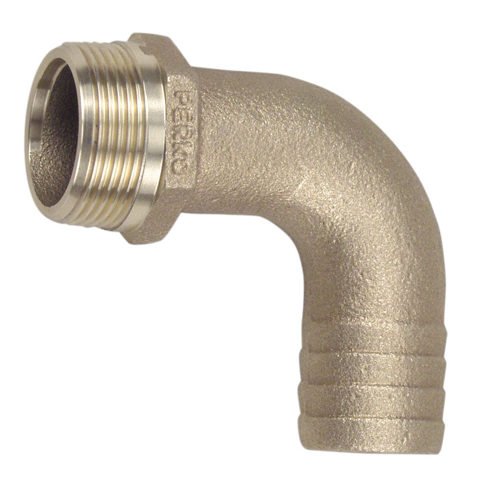 Perko 1" Pipe to Hose Adapter 90 Degree Bronze MADE IN THE USA [0063DP6PLB] | Fittings by Perko 
