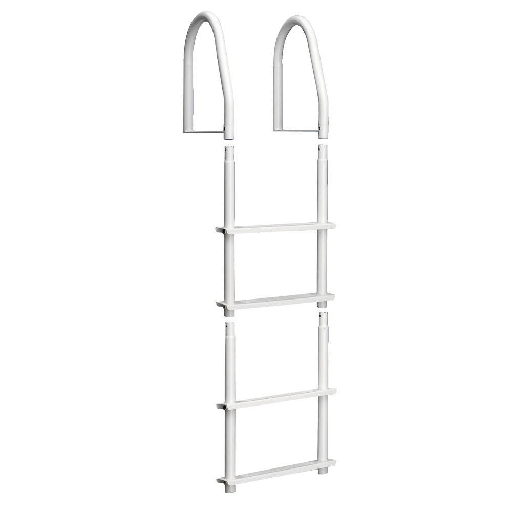 Dock Edge Fixed 4 Step Ladder Bright White Galvalume [2104-F] | Ladders by Dock Edge 