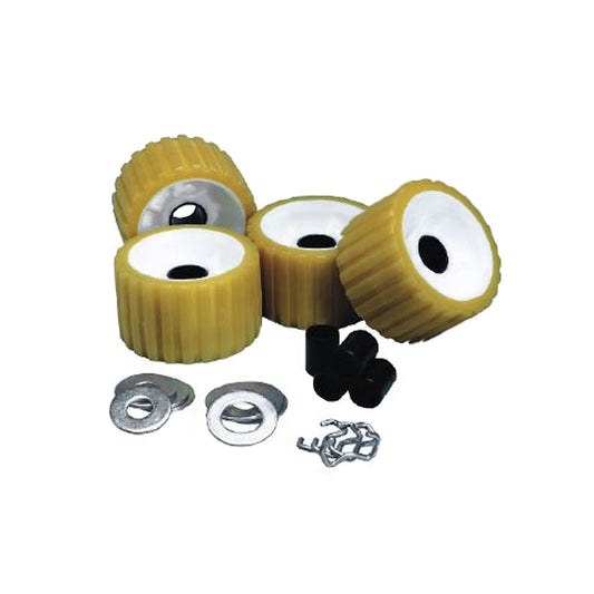 C.E. Smith Ribbed Roller Replacement Kit - 4 Pack - Gold [29310] | Rollers & Brackets by C.E. Smith 