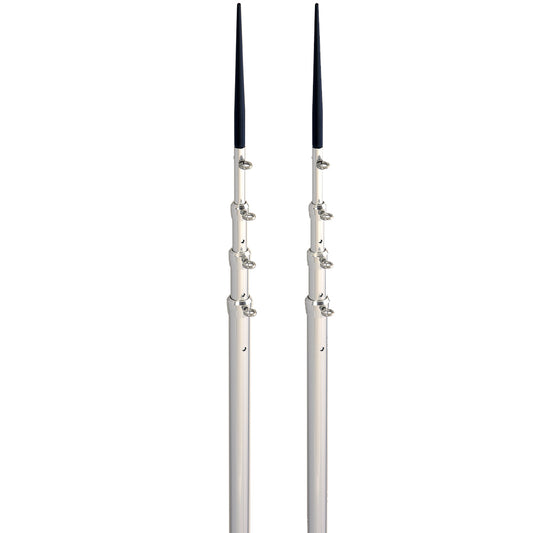 Lee's 16.5' Bright Silver Black Spike Telescopic Poles f/Sidewinder [TX3916SL/SL] | Outriggers by Lee's Tackle 