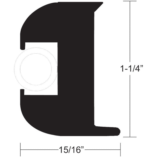 TACO Flex Vinyl Rub Rail Kit - Black w/White Insert - 50' - 1-1/4" x 15/16" [V11-3447BWK50-2] | Rub Rail by TACO Marine 