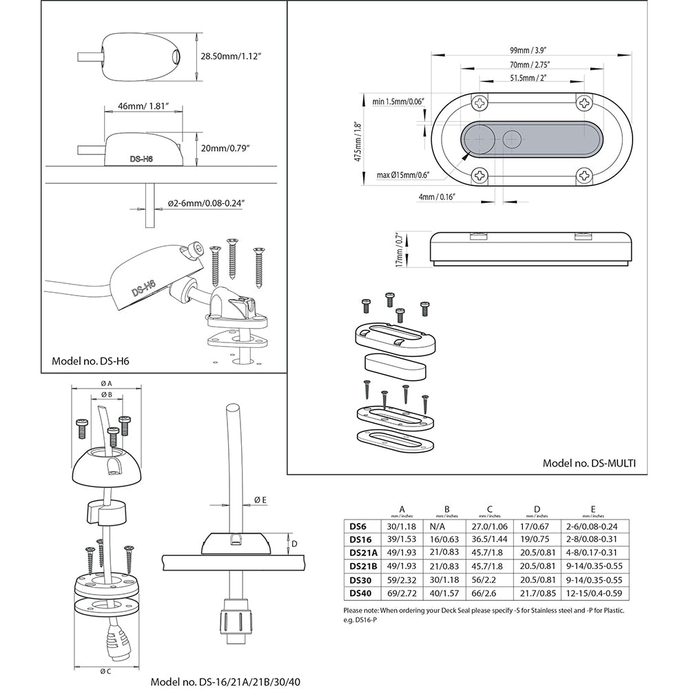 Scanstrut DS-Multi Vertical Cable Seal [DS-MULTI] | Wire Management by Scanstrut 