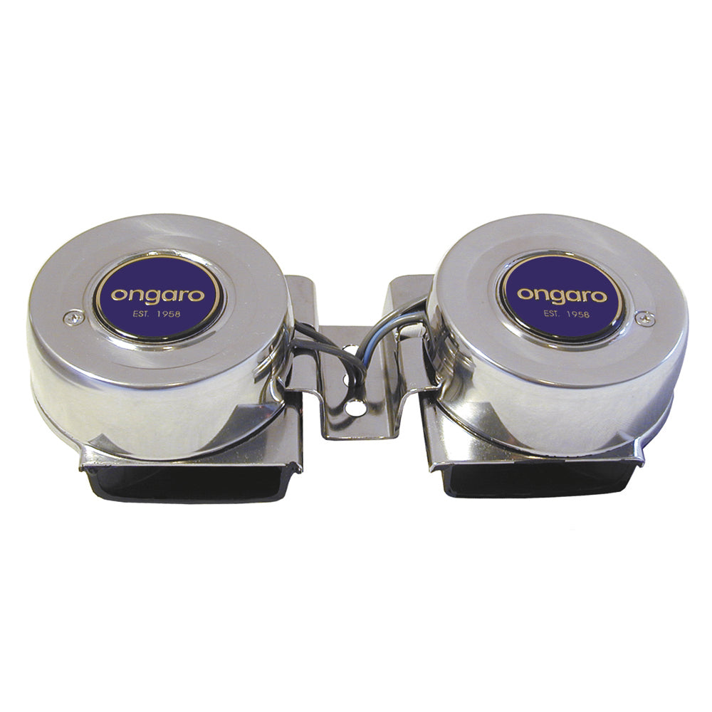 Schmitt Marine Ongaro All-Stainless Mini Compact Twin Horn - 12V [10002] | Horns by Schmitt Marine 