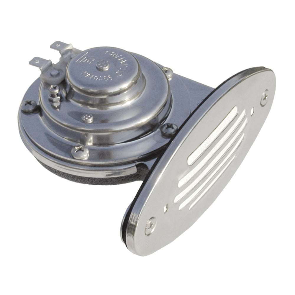 Schmitt Marine Mini Stainless Steel Single Drop-In Horn w/Stainless Steel Grill - 12V High Pitch [10051] | Horns by Schmitt Marine 