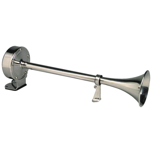 Schmitt Marine Deluxe All-Stainless Single Trumpet Horn - 24V [12427] | Horns by Schmitt Marine 