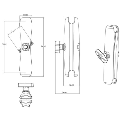 RAM Mount Long Double Socket Arm f/1.5" Ball Bases