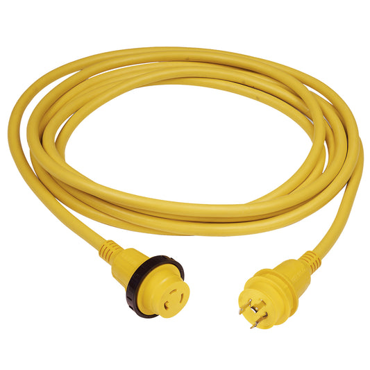 Marinco 30 Amp PowerCord PLUS Cordset w/Power-On LED - Yellow 50ft [199119] | Shore Power by Marinco 